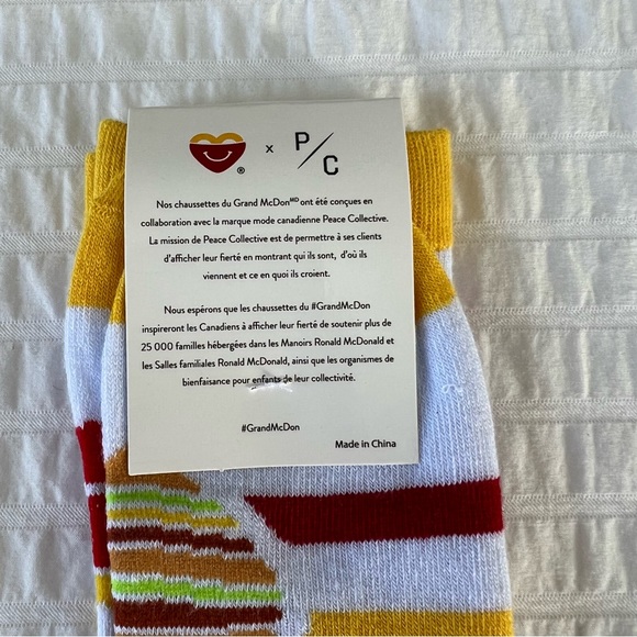 McDonalds x Peace Collective Unisex Striped Burger Socks - Picture 3 of 6